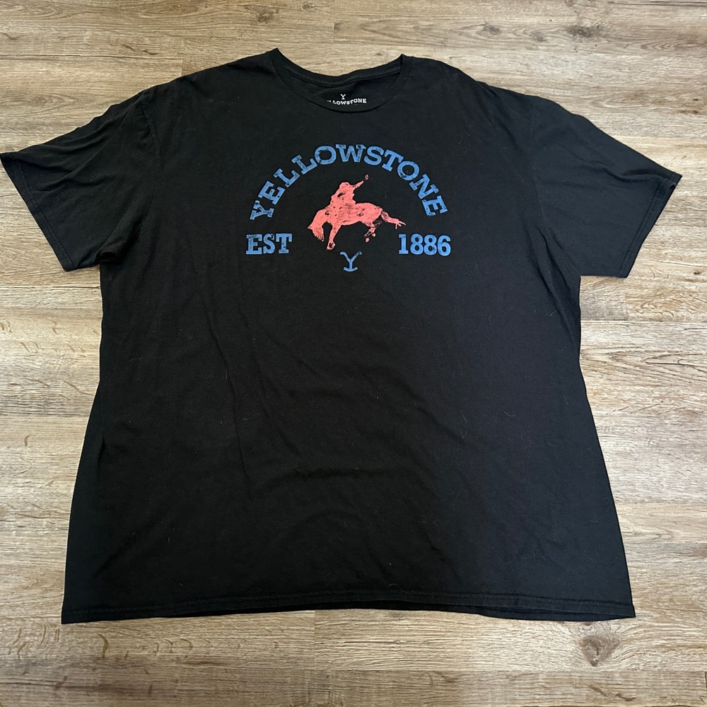 Yellowstone TV‎ Show Graphic T-Shirt Mens 3XL Black Bronco Est 1886 Cotton Tee